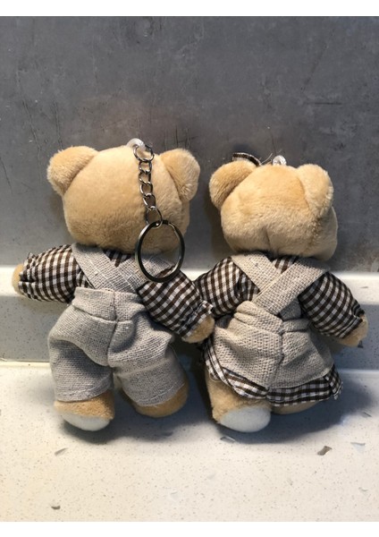 Sevimli Elbiseli Tulumlu Ayıcık Peluş Oyuncak Anahtarlık Uyku Arkadaşı Hediyelik 12 cm Sevgiliye Eşe fiyatları