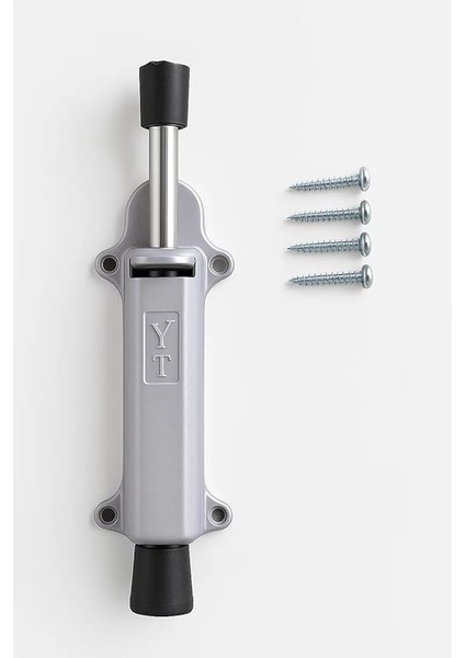 Basmalı Kapı Stoperi, Gri Renkli, 4 Vida Dahil, Dayanıklı Metal, Kolay Montajlı, Modern Tasarımlı Kapı Tutucu, Estetik ve Ergonomik Iç Mekan Aksesuarı (Gri)