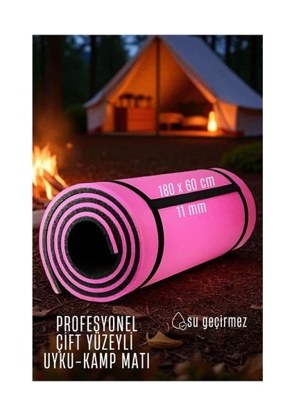 Bfs Uyku Matı - Kamp Matı - Piknik Çadır Matı 11 mm Çift Taraflı Pembe