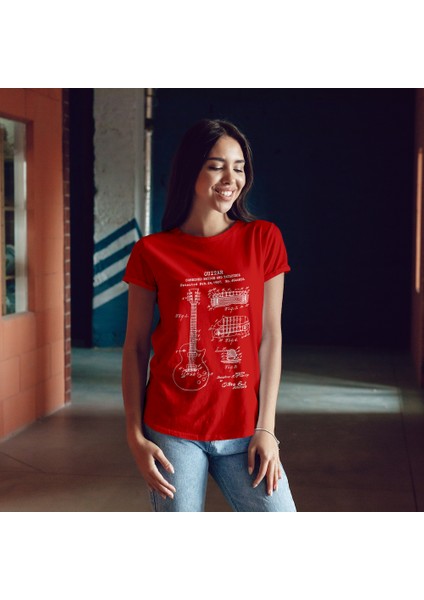 Gibson Les Paul Gitar Tişört - Kırmızı fiyatları