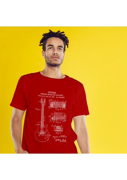 Gibson Les Paul Gitar Tişört - Kırmızı modelleri