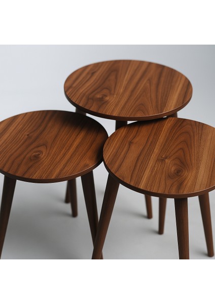 3'LÜ ZİGON SEHPA %100 MDF CEVİZ RENGİ MADRİD MODEL SEHPA indirimleri