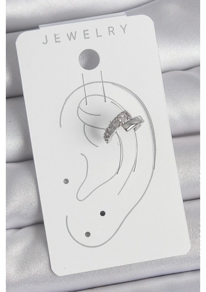 Bfs Pirinç Gümüş Renk Zirkon Taşlı Kadın Kıkırdak Küpe fiyatları