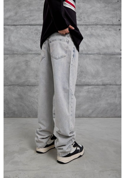 16323 Yıkamalı Baggy Jean