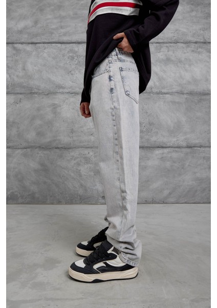 16323 Yıkamalı Baggy Jean