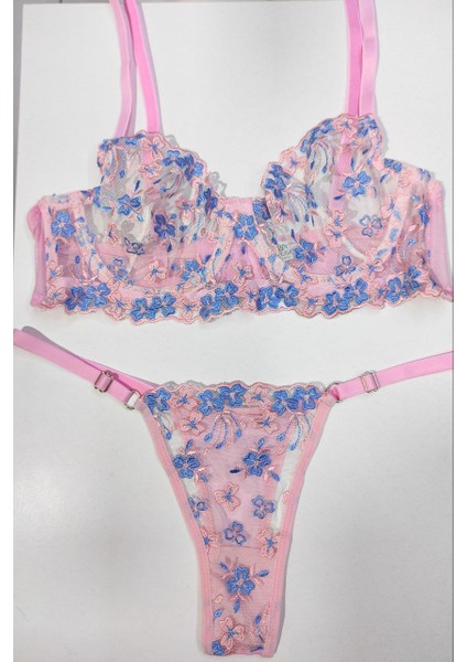 Sarı Çiçekli Transparan Sütyen Takımı fiyatları