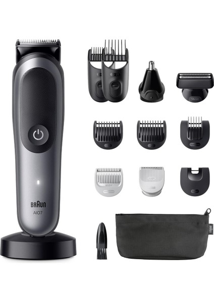 Erkek Saç, Sakal ve Vücut Bakım Makinesi 7, 13'ü 1 Arada Tıraş Kiti+Taşıma Çantası (Onerous )