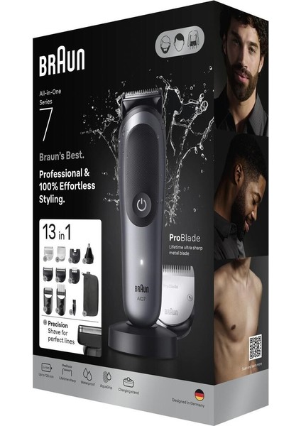 Erkek Saç, Sakal ve Vücut Bakım Makinesi 7, 13'ü 1 Arada Tıraş Kiti+Taşıma Çantası (Onerous )