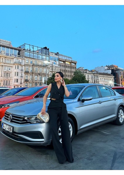 Kadın Düğmeli Yelek Pantolon Kruvaze Yaka Takım fiyatları