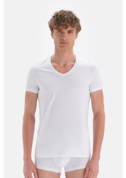 Erkek Pamuklu V Yaka Atlet D5030