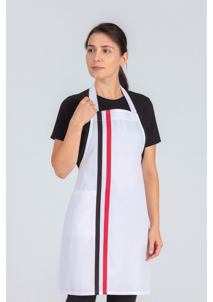 Kadın Boyundan Asmalı Çizgili Barista Şef Mutfak Önlüğü 60X85 cm modelleri