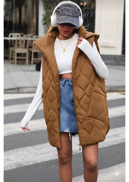 Kapşonlu Kapitone Yelek