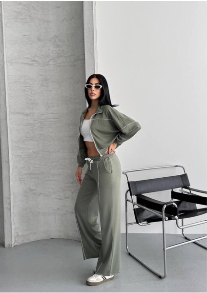 Kadın Fermuarlı Palazzo Şık Spor Eşofman Takım modelleri