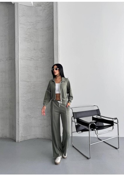 Kadın Fermuarlı Palazzo Şık Spor Eşofman Takım indirimleri