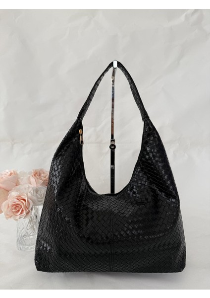 Örgü Deri Omuz Çantası Hobo Çanta – Omuz Askılı, Yumuşak Deri, Günlük & Şık Spacious Shoulder Bag