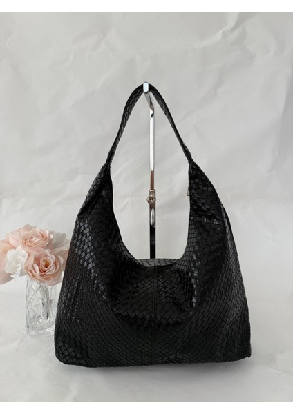 Örgü Deri Omuz Çantası Hobo Çanta – Omuz Askılı, Yumuşak Deri, Günlük & Şık Spacious Shoulder Bag fırsatları