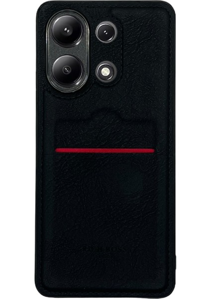 Redmi Note 13 4g Deri Kartlıklı Lüks Kılıf Siyah