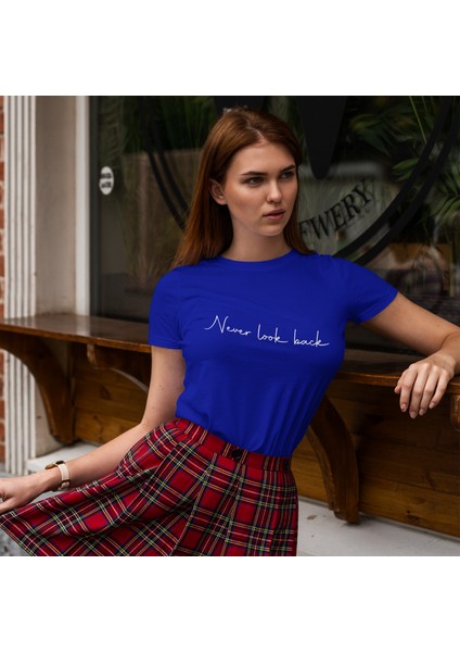 Never Look Back Tişört - Mavi fiyatları