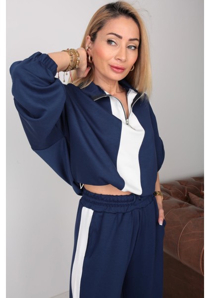 Keyymod Kadın Fermuarlı Dik Yakalı Oversize Üst ve Bol Pantolonlu Modal Alt & Üst Ikili Takım indirimleri