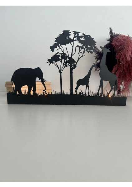 Fil ve Zürafa Temalı Beşli Metal Mumluk indirimleri