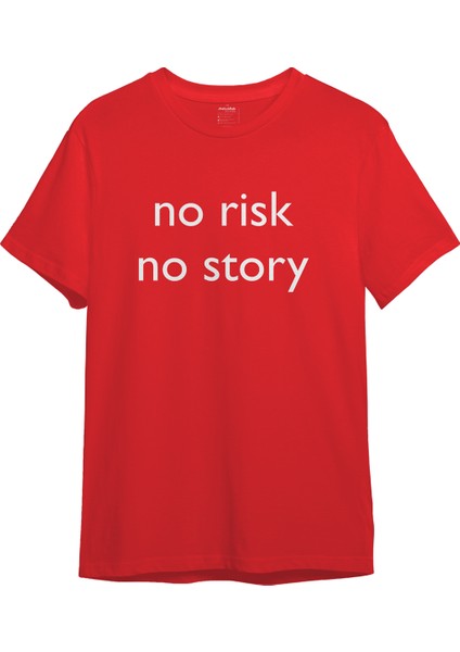 No Risk No Story Tişört - Kırmızı