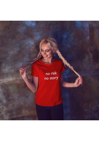 No Risk No Story Tişört - Kırmızı fiyatları