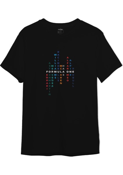 Formula 1 Teams Tişört - Siyah