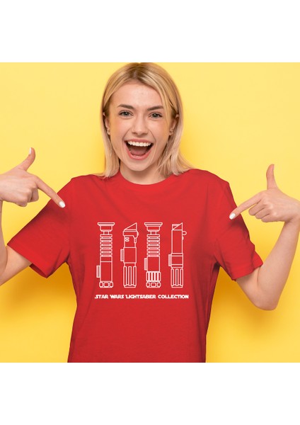 Star Wars Lightsaber Collection Tişört - Kırmızı fiyatları