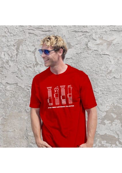 Star Wars Lightsaber Collection Tişört - Kırmızı modelleri