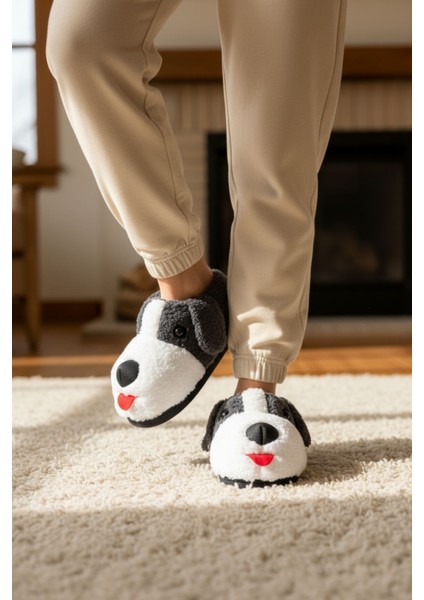 Panduf Hayvan Figürlü Peluş Tüylü Ev Ayakkabısı Yumuşak Taban Ev Botu modelleri