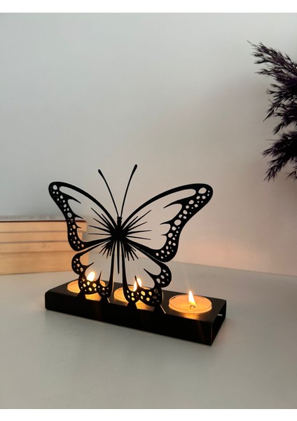 Kelebek Temalı Dekoratif Metal Mumluk fiyatları