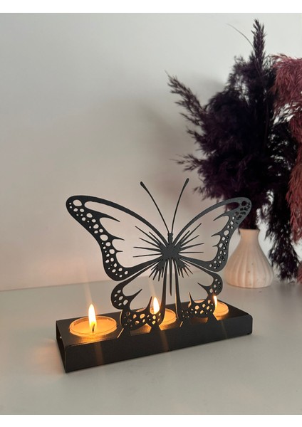 Kelebek Temalı Dekoratif Metal Mumluk modelleri