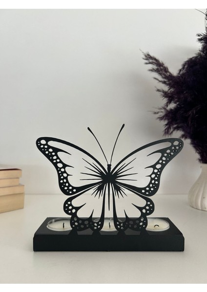 Kelebek Temalı Dekoratif Metal Mumluk fırsatları