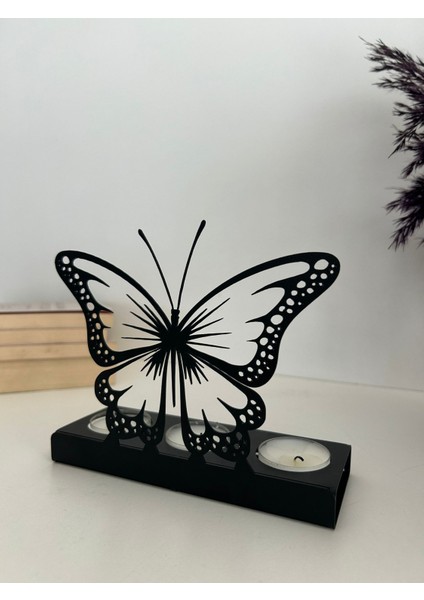 Kelebek Temalı Dekoratif Metal Mumluk indirimleri