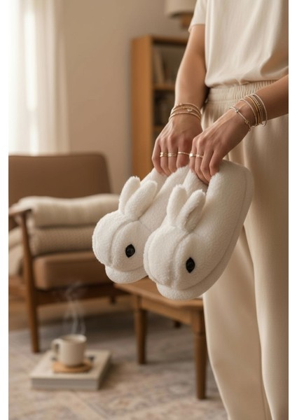 Panduf Hayvan Figürlü Peluş Tüylü Ev Ayakkabısı Yumuşak Taban Ev Botu
