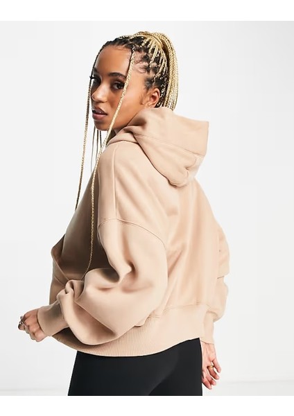 Sportswear Phoenix Fleece Oversize Pullover Hoodie Kadın Kapüşonlu Bol Kesim Sweatshirt Bej fiyatları