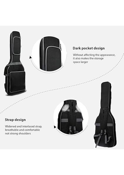 12MM Bas Gitar Kılıfı Su Geçirmez Toz Kapağı Yumuşak Çanta Oxford Kumaş 600D Elektrik Bas Gitar Gig Bag Nefes Alabilen Askılar Büyük Depolama Cebi fırsatları