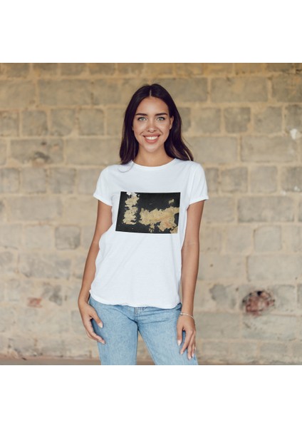 Game Of Thrones Map Tişört - Beyaz fiyatları