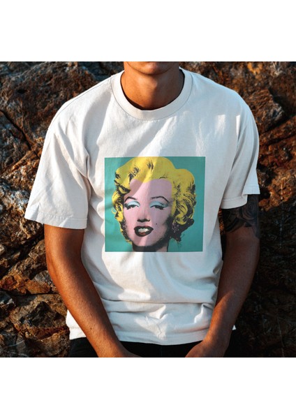 Andy Warhol / Marilyn Monroe Blue Tişört - Beyaz fırsatları
