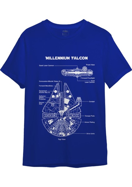 Millennium Falcon Tişört - Mavi