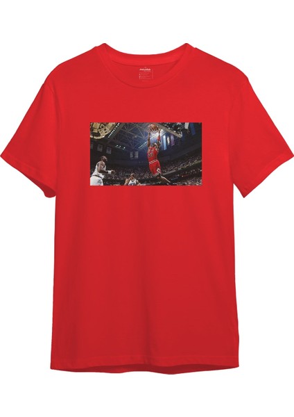 Michael Jordan Chicago Bulls 1997 Tişört - Kırmızı