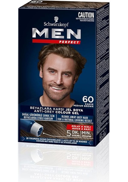 Men Perfect Saç Boyası 60 - Kahve, 80 ml