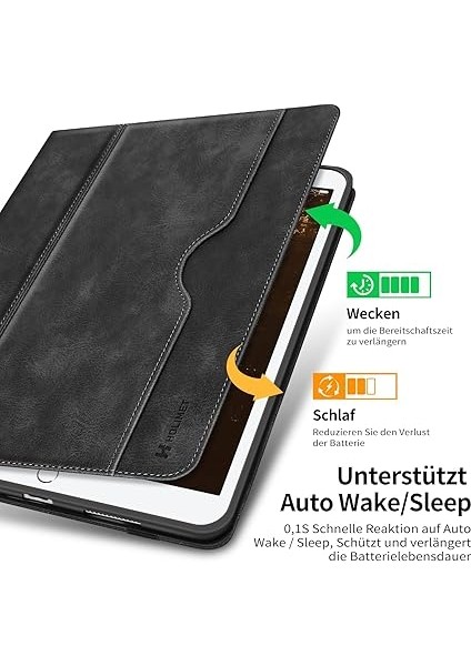 iPad 9./8./7. Nesil (2021/2020/2019 iPad 10.2 Inç) Kılıf Için Kalem Tutuculu, Smart Folio Yumuşak Tpu Koruyucu Kılıf Otomatik Uyku/uyandırma ve Ayakta Durma Fonksiyonlu - Siyah indirimleri