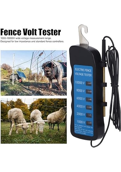 Elektrikli Çit Test Cihazı Elektrikli Çit Gerilim Test Cihazı, 1000‑1000V Taşınabilir Tarımsal Eskrim Test Cihazı Çiftlik Eskrim Için 6 Gösterge Işığı ile Su Geçirmez Elektrikli Çit Gerilim Ölçer fiyatları