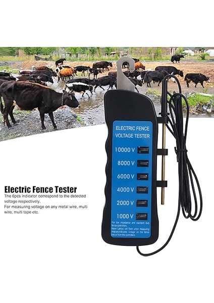Elektrikli Çit Test Cihazı Elektrikli Çit Gerilim Test Cihazı, 1000‑1000V Taşınabilir Tarımsal Eskrim Test Cihazı Çiftlik Eskrim Için 6 Gösterge Işığı ile Su Geçirmez Elektrikli Çit Gerilim Ölçer modelleri