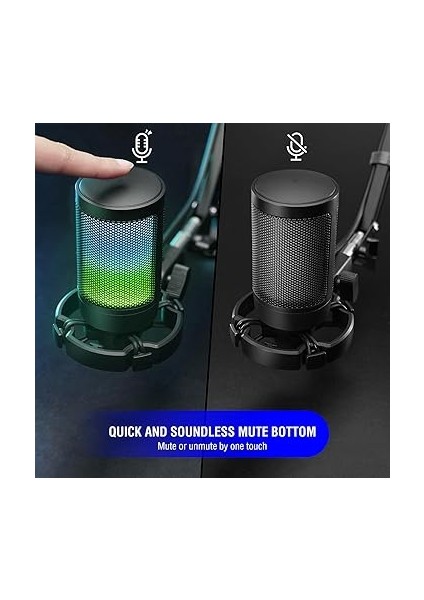 Pc Oyun Mikrofonu, USB Mikrofon, Yayın Podcast Stüdyosu Için, Mikrofon Standı ve Sessize Alma Tuşlu, Ps4 Ps5 Mac Için fiyatları