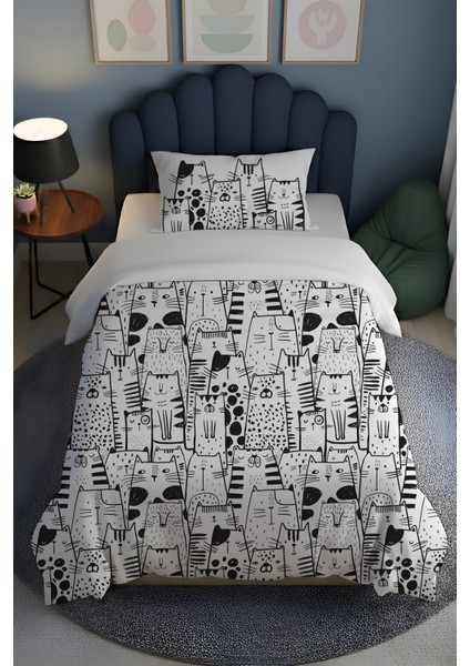 %100 Pamuk Tek Kişilik Nevresim Takımı