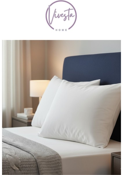 2 Adet 50X70 cm Beyaz Fermuarlı Yastık Kılıfı - %100 Pamuklu, Kolay Yıkanabilir