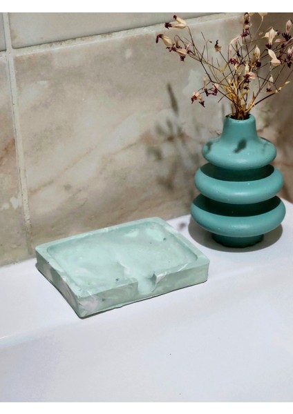 Dekoratif Desenli Katı El Sabunluk, Dökmetaş Tozu, Oluk Su Giderli