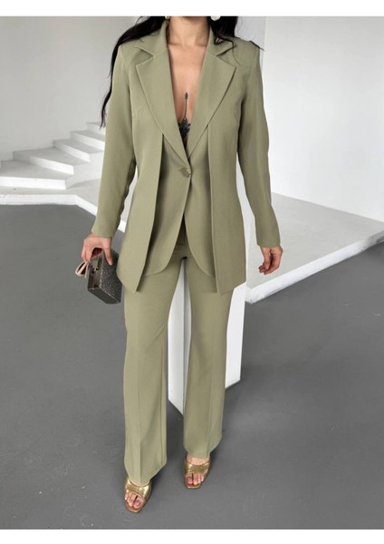Kadın Tasarım Ceket Yüksek Bel Takım Elbise